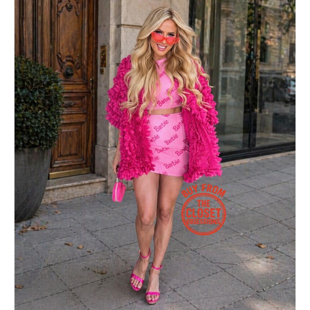 ZARA Pink Textured Statement Coat NWT Couture Barbiecore Jacket - Picture 13 of 16